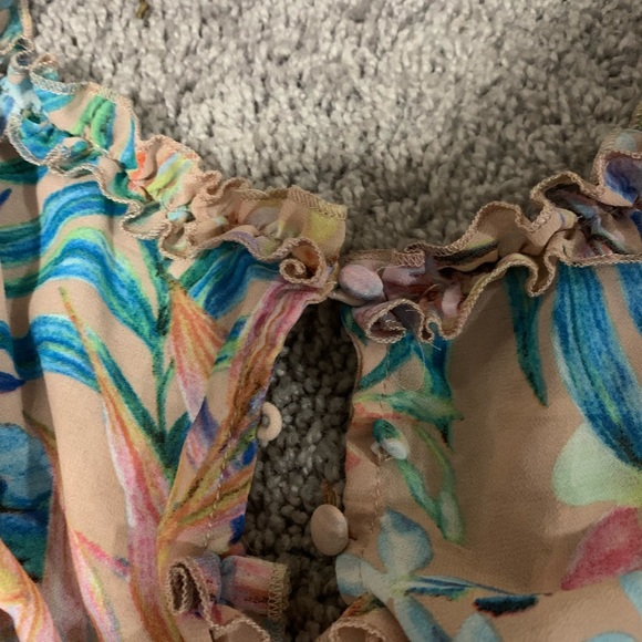 Floral Mini Flare Open Zip Back Dress - Picture 4 of 5